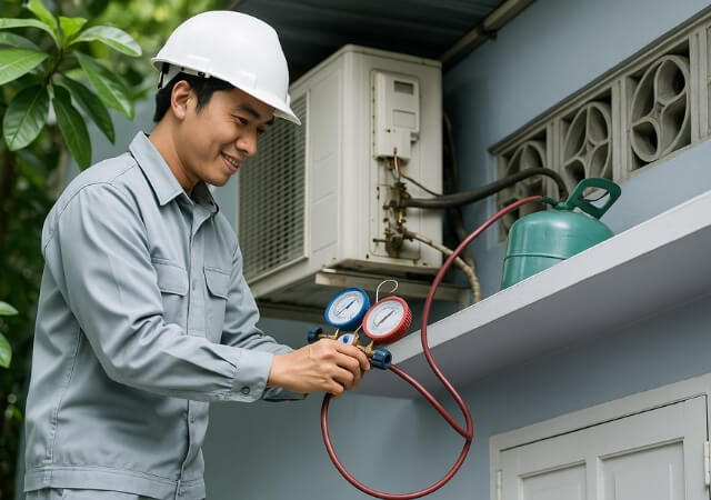 Bơm gas máy lạnh
