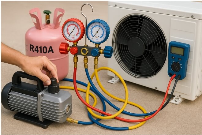 Nap gas máy điều hòa không khí